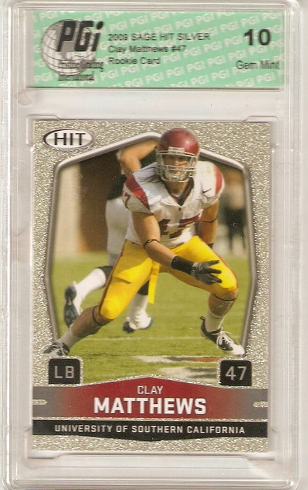 Clay Matthews 2009 Sage Hit Silver SP Packers USC Rookie Card PGI 10