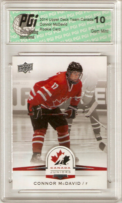Connor McDavid 2014 Upper Deck #56 Team Canada Rookie Card PGI 10