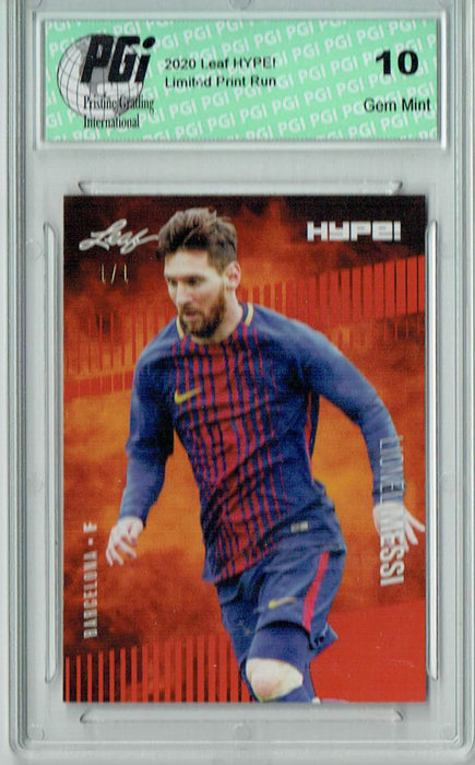 Lionel Messi 2020 Leaf HYPE! #46 Masterpiece 1 of 1 Rare Card PGI 10