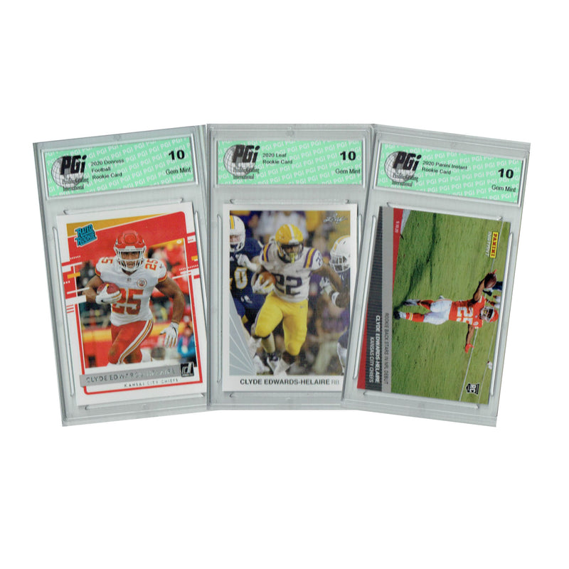 Clyde Edwards-Helaire 2020 Donruss, '90 Leaf #7, Panini Instant #11 Rookie Card