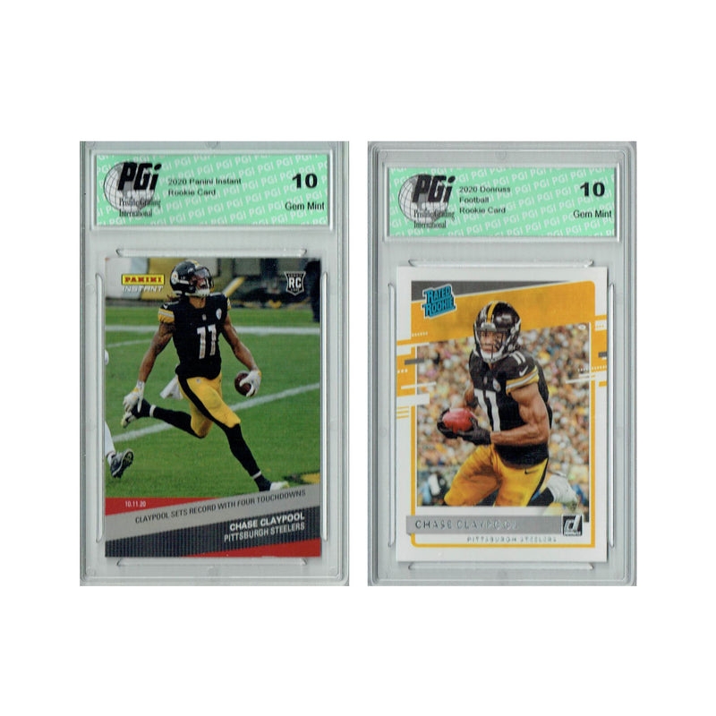 Chase Claypool 2020 Donruss #327 + Panini Instant #65 Rookie Card Lot PGI 10