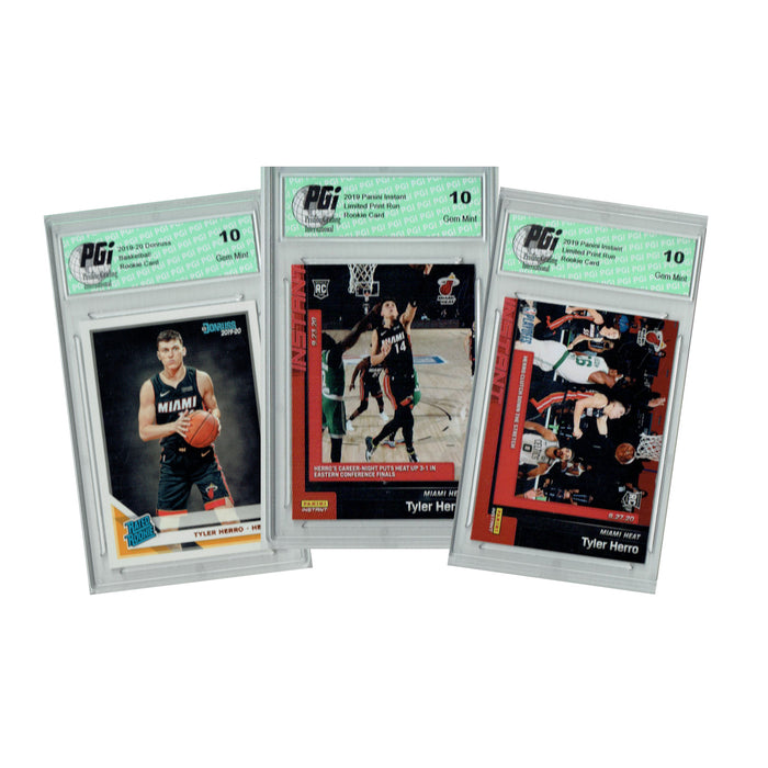 Tyler Herro 2020 Donruss + Panini Instant #227, 229 3) Rookie Card Lot PGI 10