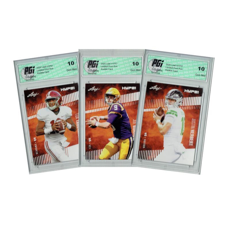 Tua Tagovailoa Rookie Card Miami PGI 10 Gem Mint Football Trading Card 2020 Leaf HYPE! #X29A / #30 / #27 Only 5000 Made