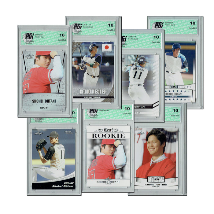 Shohei Ohtani 2018 Leaf Rookie Cards 7-Card Bundle PGI 10