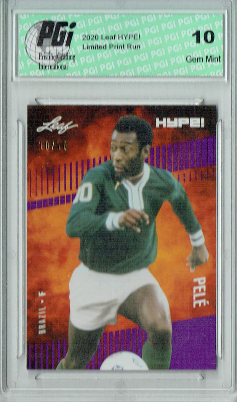 Pele 2020 Leaf HYPE! #45 Purple, Jersey #10 of 10 Rare Card PGI 10