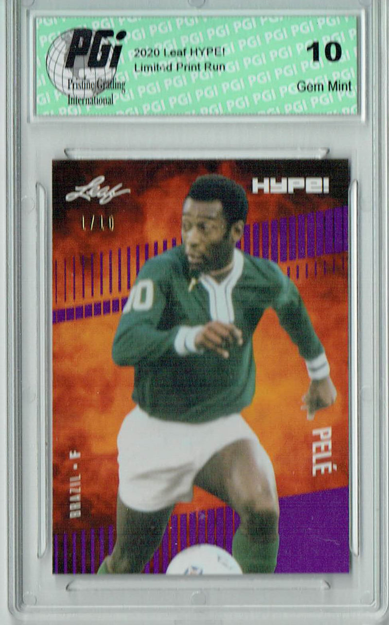Pele 2020 Leaf HYPE! #45 Purple, The 1 of 10 Rare Card PGI 10