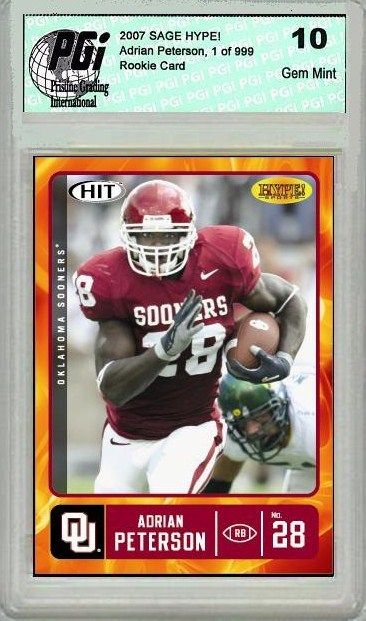 Adrian Peterson 2007 SAGE HYPE! Only 899 Made Rookie Card PGI 10