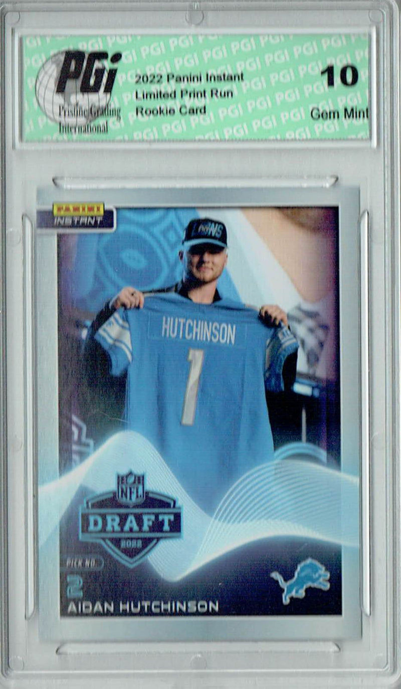 Aidan Hutchison 2022 Panini Instant #2 NFL Draft 1/1960 Rookie Card PGI 10
