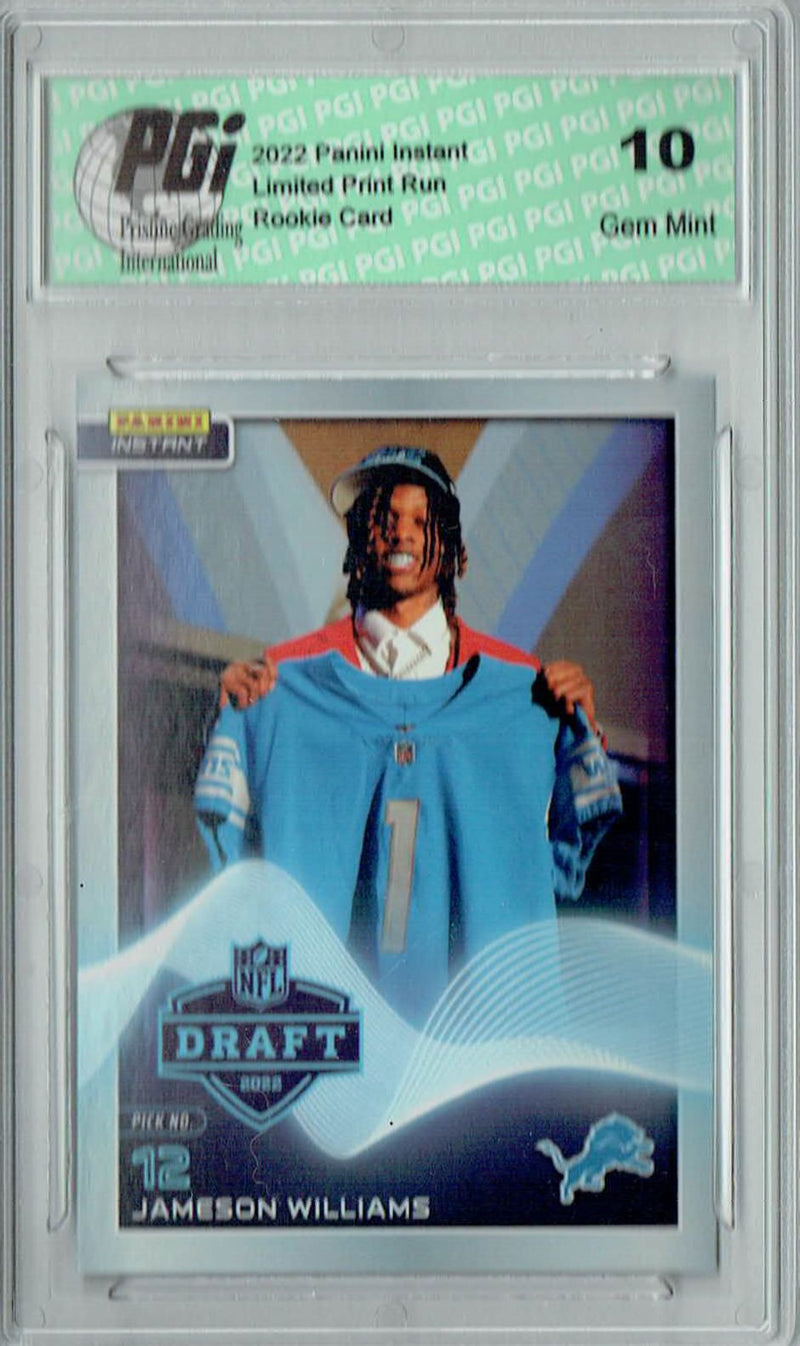 Jameson Williams 2022 Panini Instant #11 NFL Draft 1/873 Rookie Card PGI 10