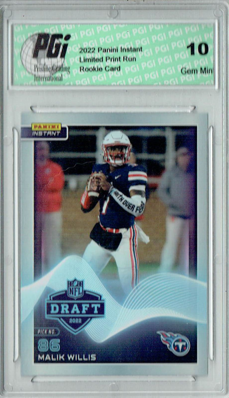 Malik Willis 2022 Panini Instant #25 NFL Draft/941 Rookie Card PGI 10
