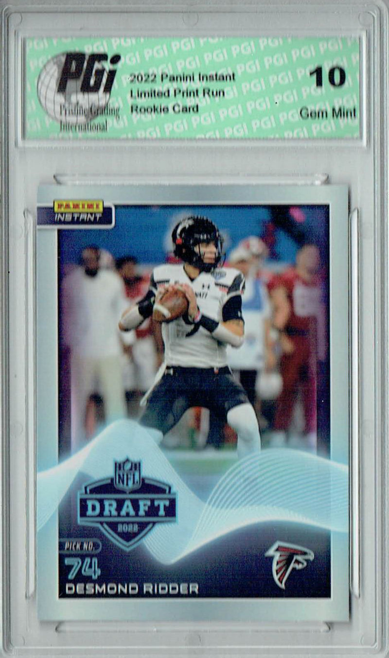 Desmond Ridder 2022 Panini Instant #24 NFL Draft/885 Rookie Card PGI 10