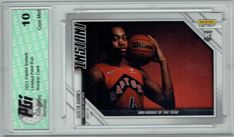 Scottie Barnes 2021 Panini Instant #196 1 of 1143 Made ROY Rookie Card PGI 10