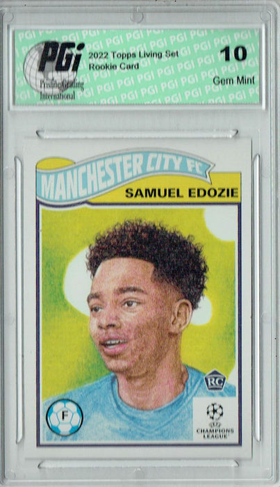 Samuel Edozie 2022 Topps Living Set #489 Print Run: 744 Rookie Card PGI 10