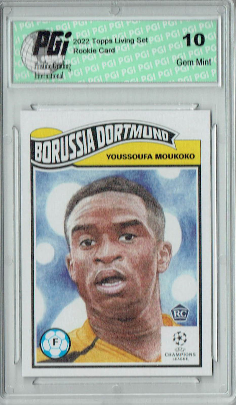 Youssoufa Moukoko 2022 Topps Living Set #256 Print Run: 7,600 Rookie Card PGI 10