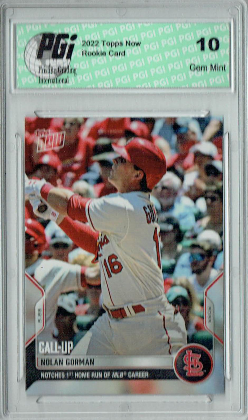 Nolan Gorman 2022 Topps Now #251 2nd MLB Homer 1/1,606 Rookie Card PGI 10