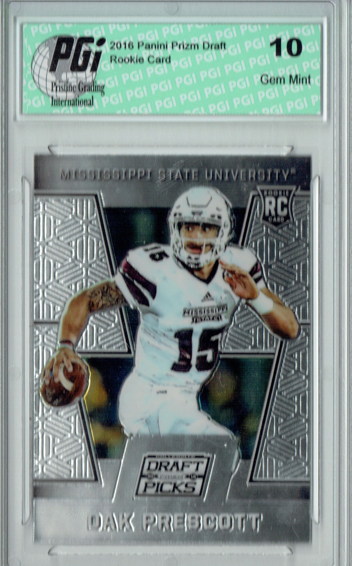 Dak Prescott 2016 Prizm Draft Picks #125 Rookie Card PGI 10 — Rookie Cards