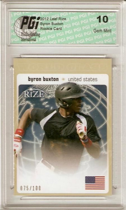 Byron Buxton 2012 Leaf Rize World Class SP GOLD Only 100 Made Rookie Card PGI 10