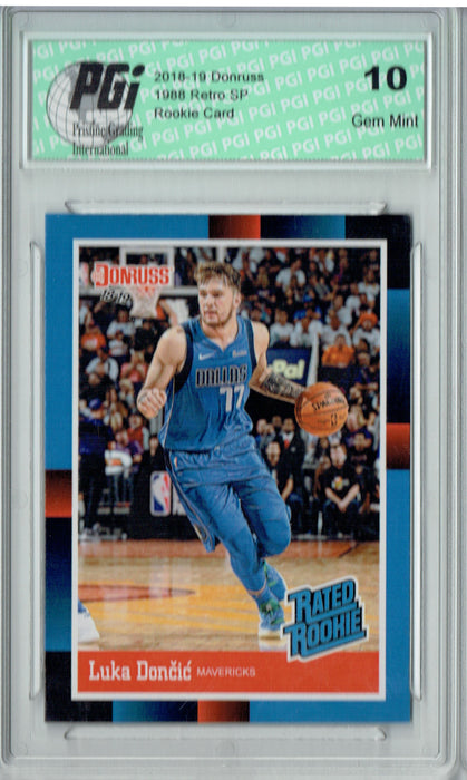 Luka Doncic 2018 Donruss #RR3 1988 Rated Rookie Retro Rookie Card PGI 10