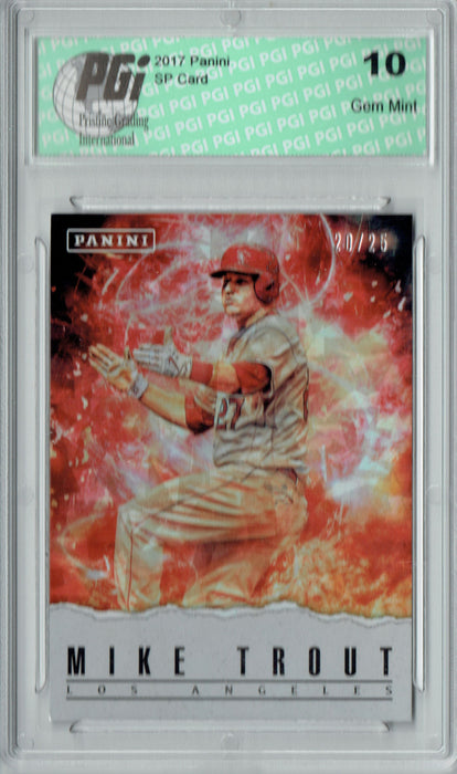 Mike Trout 2017 Panini #13 Cracked Ice 25 Made Card PGI 10