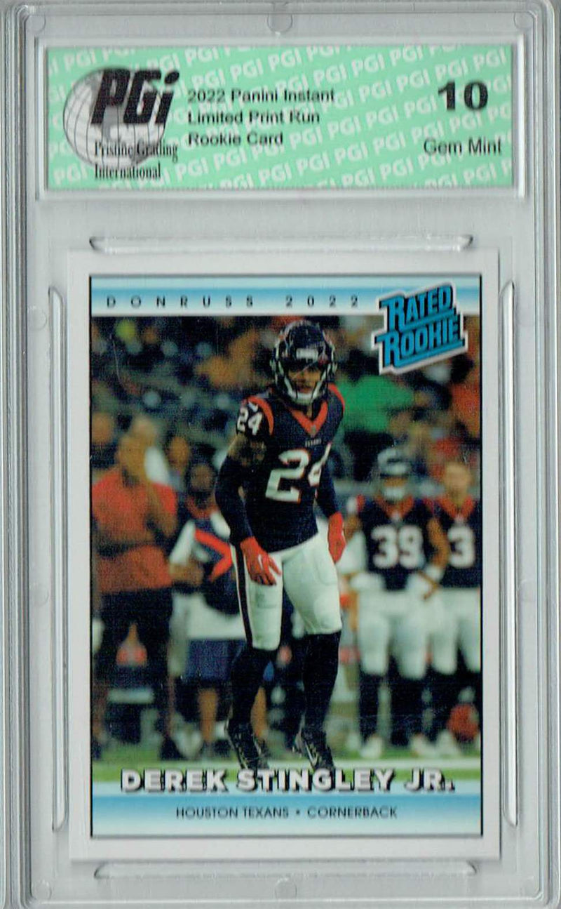 Derek Stingley Jr 2022 Donruss Rated Rookie #RR43 1/4094 Made Rookie Card PGI 10
