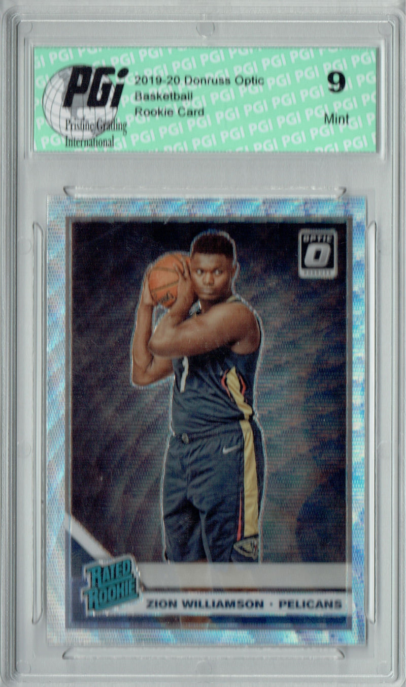 PGI 9 Mint Zion Williamson 2019 Optic #158 Fanatics Silver Wave Rookie Card