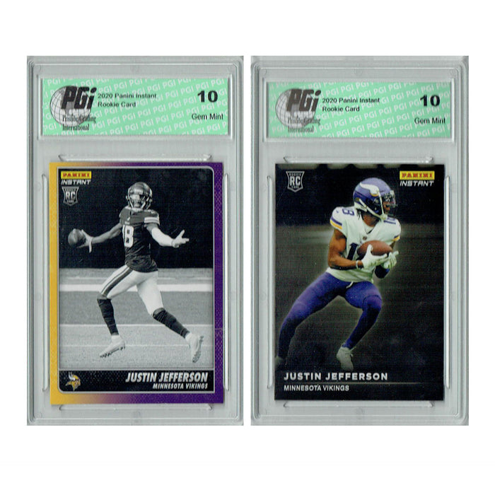 Justin Jefferson 2020 Panini Black/White #BW16, #RS18 Spotlight Rookie Card PGI