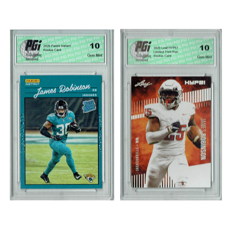 James Robinson Rookie Card Jacksonville PGI 10 Gem Mint Football Trading Card 2020 Leaf #39 / #43 Only 5000 Made and Retro 1/2044