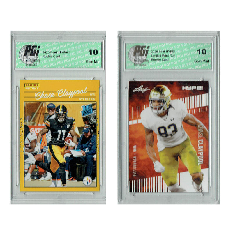 Chase Claypool Rookie Card Pittsburgh PGI 10 Gem Mint Football Trading Card 2020 Leaf #40 / #20 Only 5000 Made and Retro 1/2044