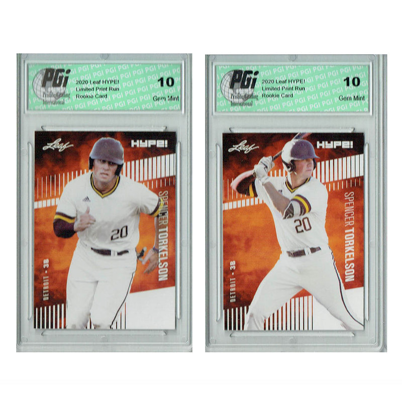 2) Spencer Torkelson 2020 Leaf HYPE! #41, 41A Only 5k Made Rookie Card Lot PGI10