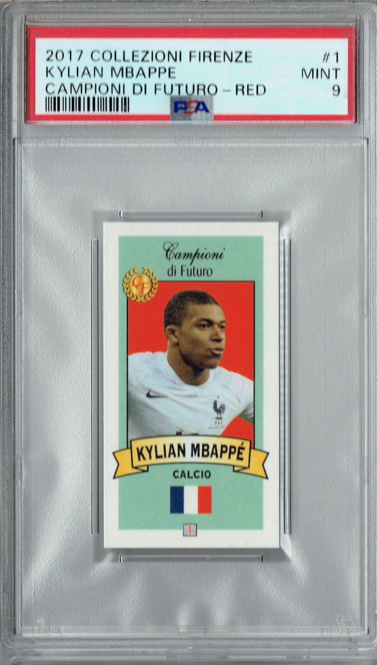 PSA 9 MINT Kylian Mbappe 2017 Campioni Di Futuro #1 Rookie Card