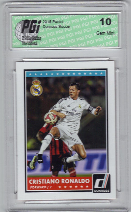 Cristiano Ronaldo 2015 Donruss Soccer #1 Real Madrid Card PGI 10