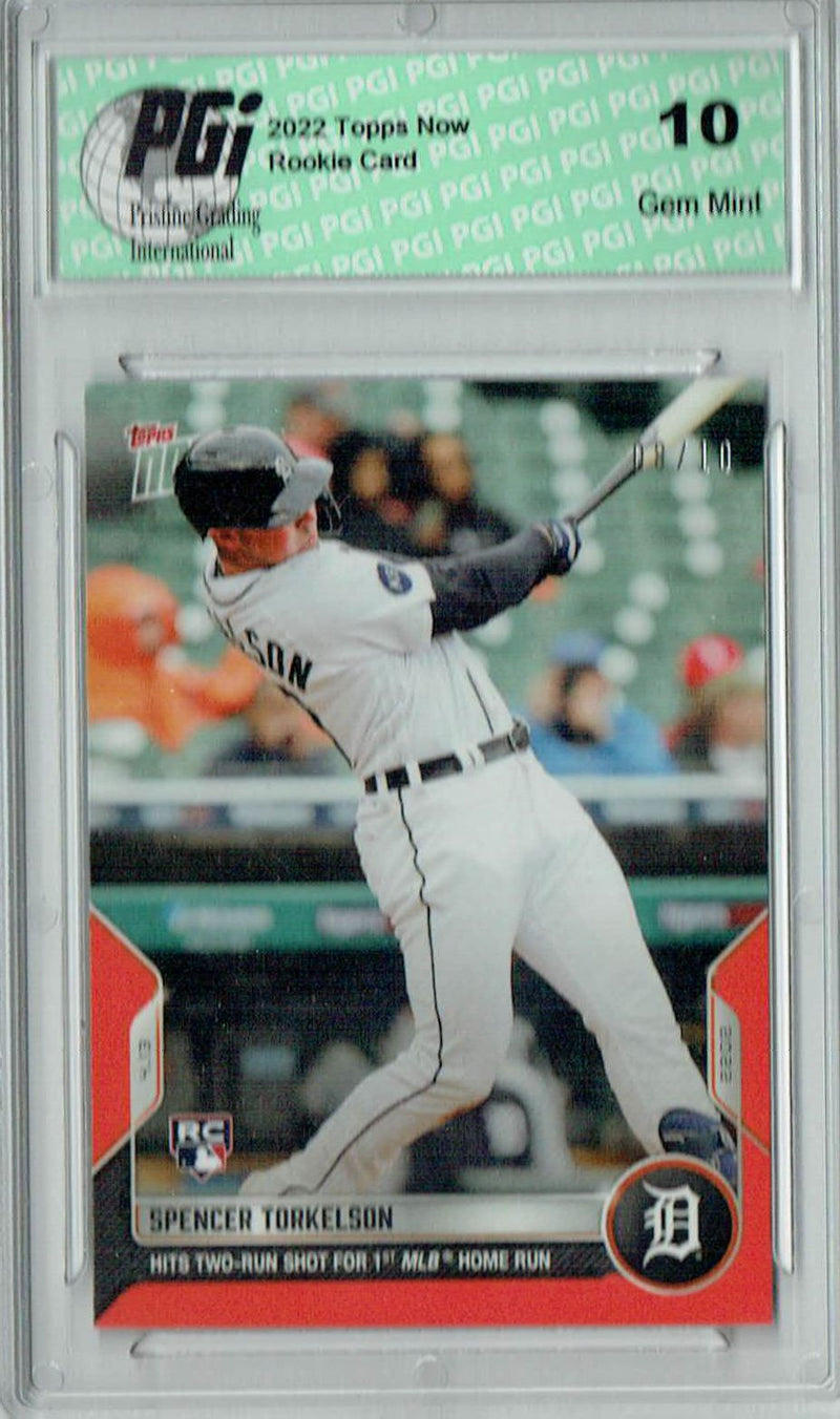 Spencer Torkelson 2022 Topps Now #48 Red SP #08/10 Rookie Card PGI 10