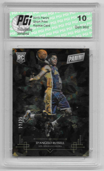 2015 D'angelo Russell Panini Cracked Ice SP Only 25 Made Rookie Card #10 PGI 10