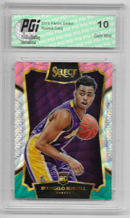 D'Angelo Russell 2015 Panini Select Tri Color Refractor Rookie Card #62 PGI 10