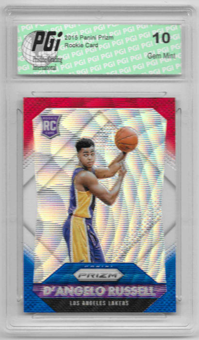 D'Angelo Russell 2015 Panini Prizm Red White and Blue Refractor Rookie Card