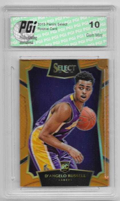 D'Angelo Russell 2015 Panini Select Orange Refractor 60 Made Rookie Card #62