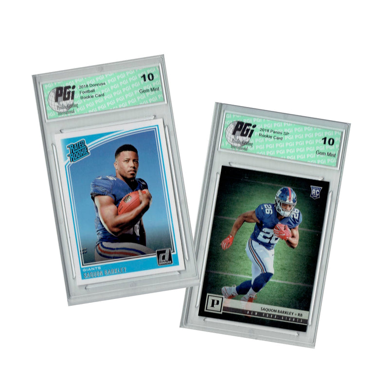 2018 Saquon Barkley Rookie Card 2-Pack Donruss #306 & Panini #313 PGI 10 Limited Print Runs