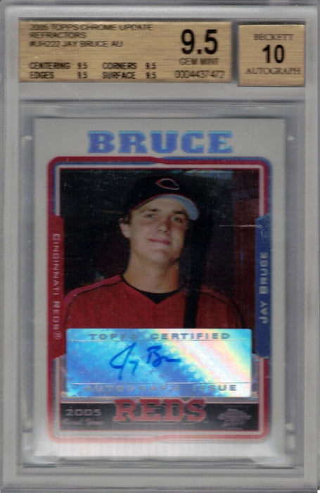 Jay Bruce 2005 Topps Chrome Update #UH222 Auto SP Rookie Card BGS 9.5