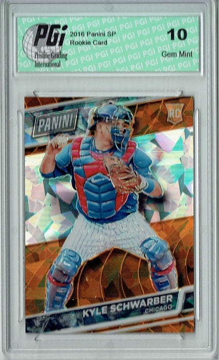 Kyle Schwarber 2016 Panini Cracked Ice #70 Only 25 Made Rookie Card PGI 10