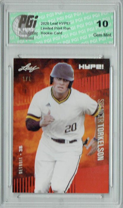 Spencer Torkelson 2020 Leaf HYPE! #41A Masterpiece 1 of 1 Rookie Card PGI 10