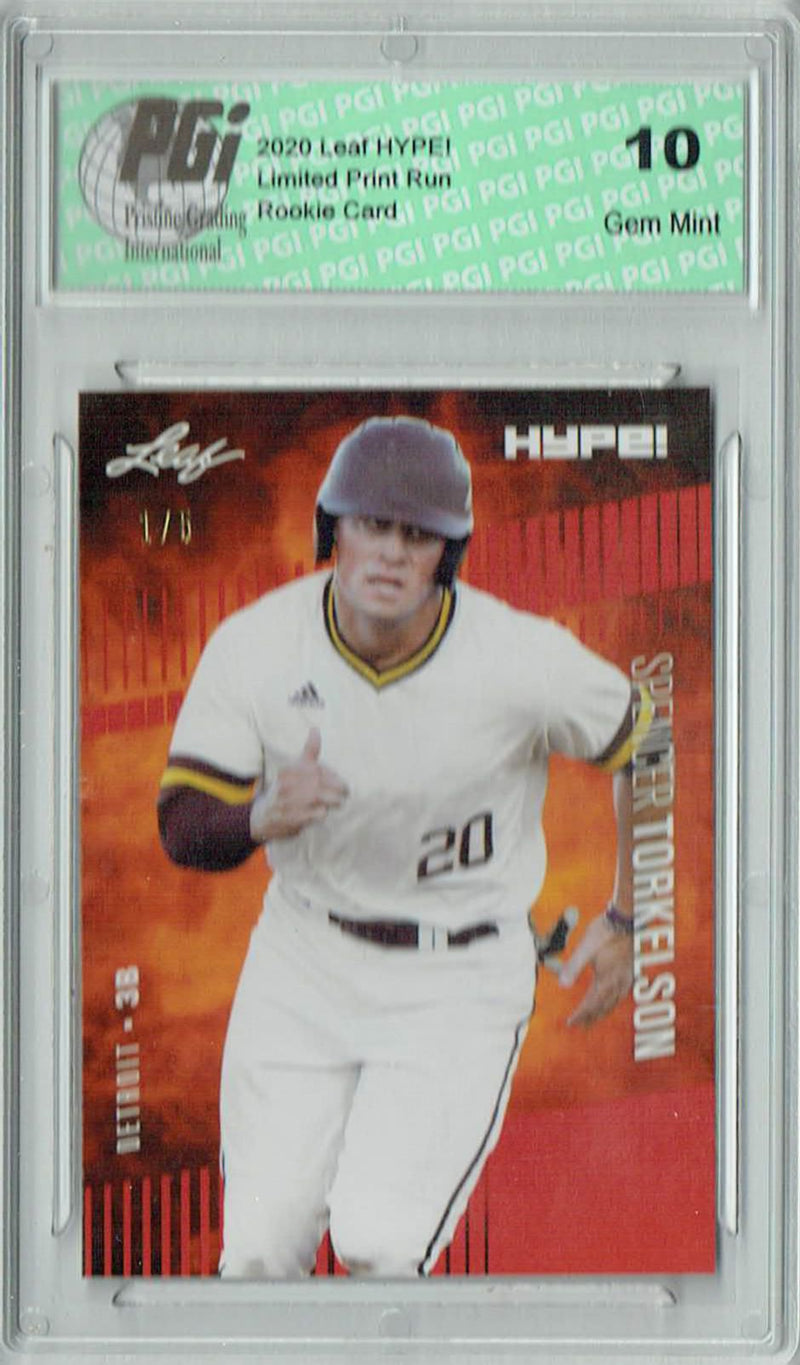Spencer Torkelson 2020 Leaf HYPE! #41A Red, The 1 of 5 Rookie Card PGI 10