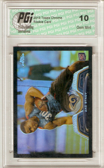 Zac Stacy 2013 Topps Chrome Black REFRACTOR Only 299 Made Rookie Card PGI 10