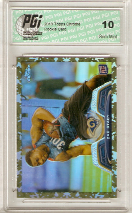 Zac Stacy 2013 Topps Chrome Camo REFRACTOR Only 499 Made Rookie Card PGI 10