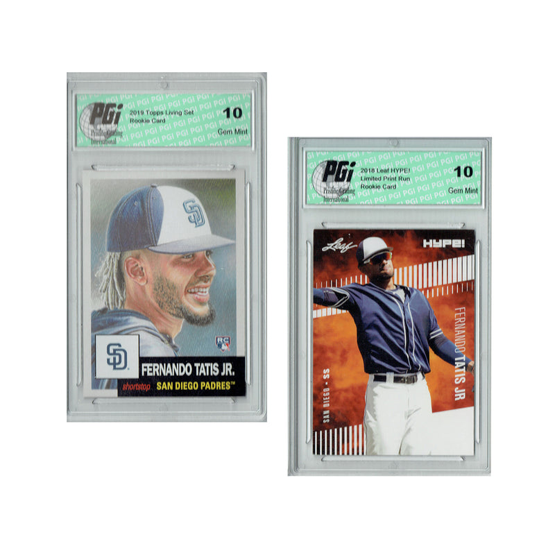 Fernando Tatis Jr. 2018 Leaf HYPE & 2019 Topps Living Rookie Card 2-Pack PGI 10
