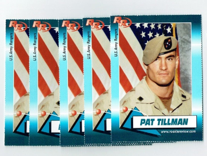 5) Pat Tillman 2004 Rookie Review #95 U.S. Army Rangers Card LOT