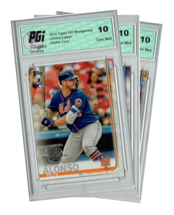 Pete Alonso 2019 Topps 582 Montgomery #475 Rookie Card PGI 10