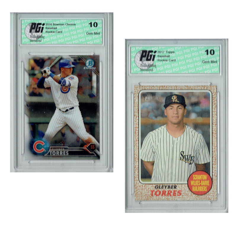 Gleyber Torres Bowman Chrome & Topps Heritage Rookie Card 2-Pack PGI 10