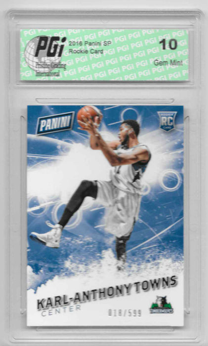 Karl-Anthony Towns 2016 Panini SP #57 SP, 599 Made Rookie Card PGI 10