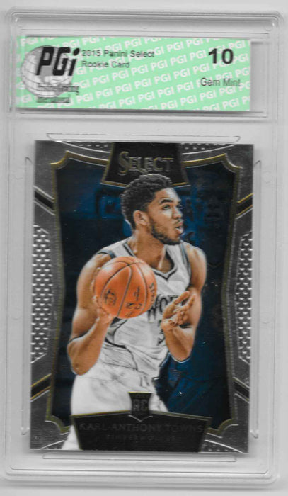 Karl-Anthony Towns 2015 Panini Select Refractor Rookie Card #16 PGI 10 Wolves