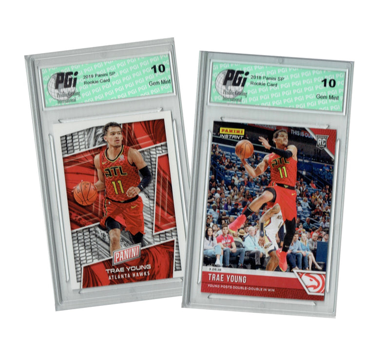 Trae Young 2) Rookie Card Lot 2018 Panini Instant 1/86, Panini VIP #TY SP PGI 10